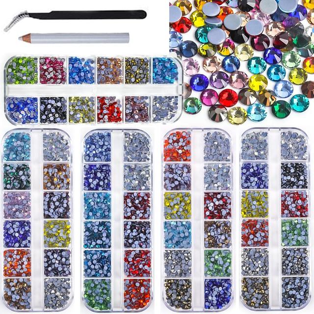 Hot Fix Rhinestones 720Pcs-2000Pcs/Box Mix Color Glass Crystal Hotfix Rhinestone  for Clothing Hot Fix Rhinestones Decoration Diy - AliExpress